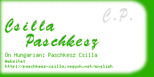 csilla paschkesz business card